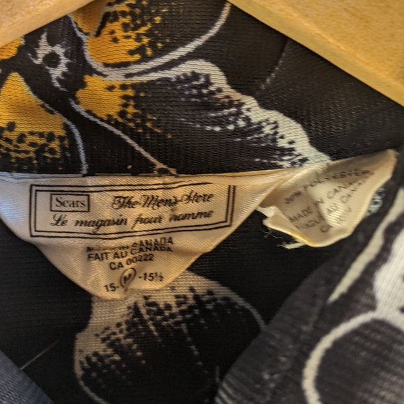 Vintage Sears Men's Store navy disco shirt - Picture 3 of 5